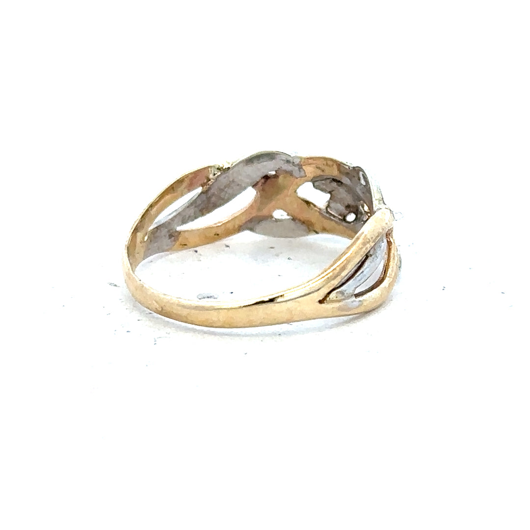 9ct yellow gold ring in size N with a smooth band, unbranded, showcasing a classic and elegant jewelry design.