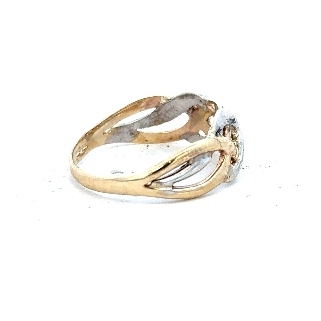 9ct yellow gold ring in size N with a smooth polished finish, unbranded jewelry accessory.