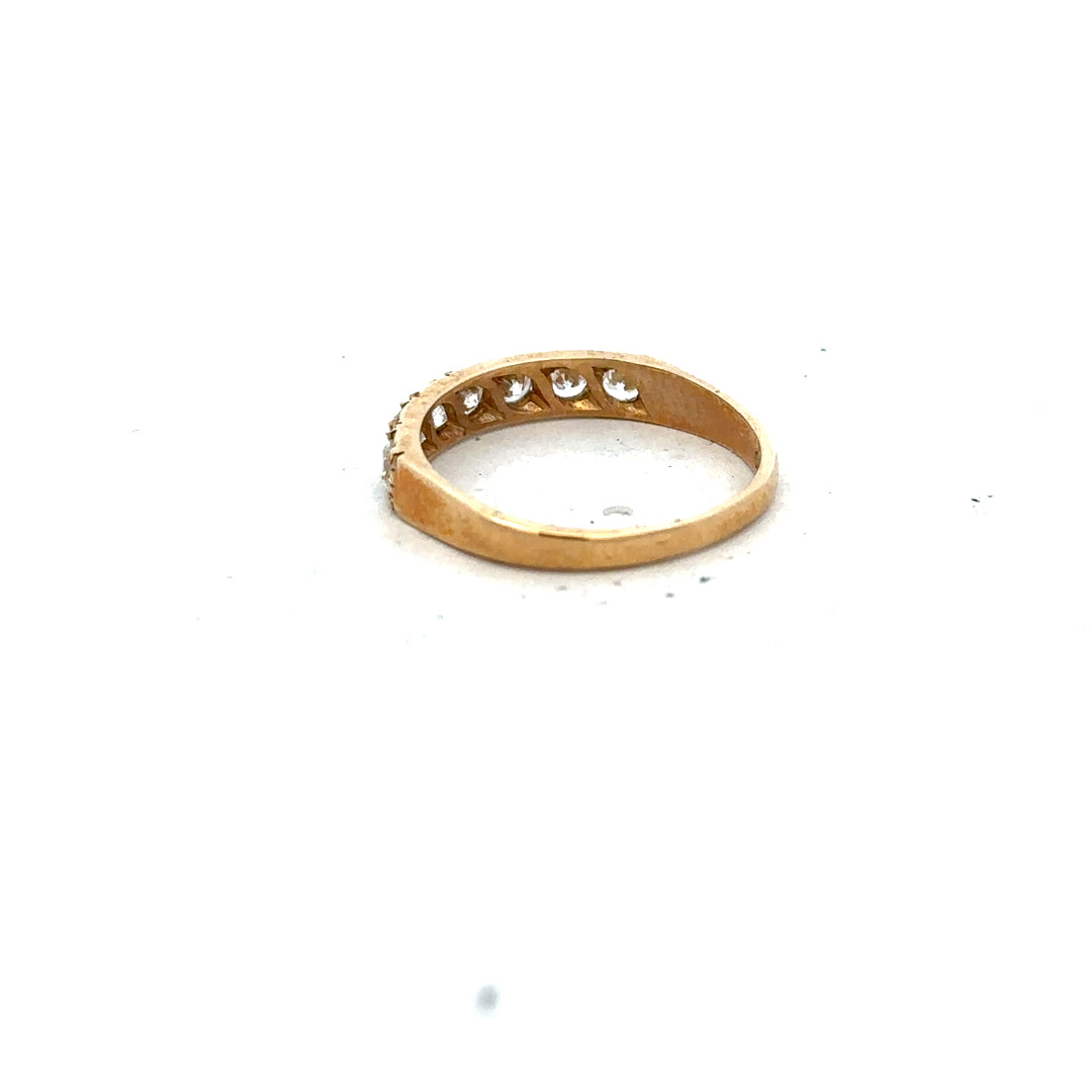 9ct yellow gold ring size N with a smooth polished band, unbranded jewelry piece perfect for everyday wear or special occasions.