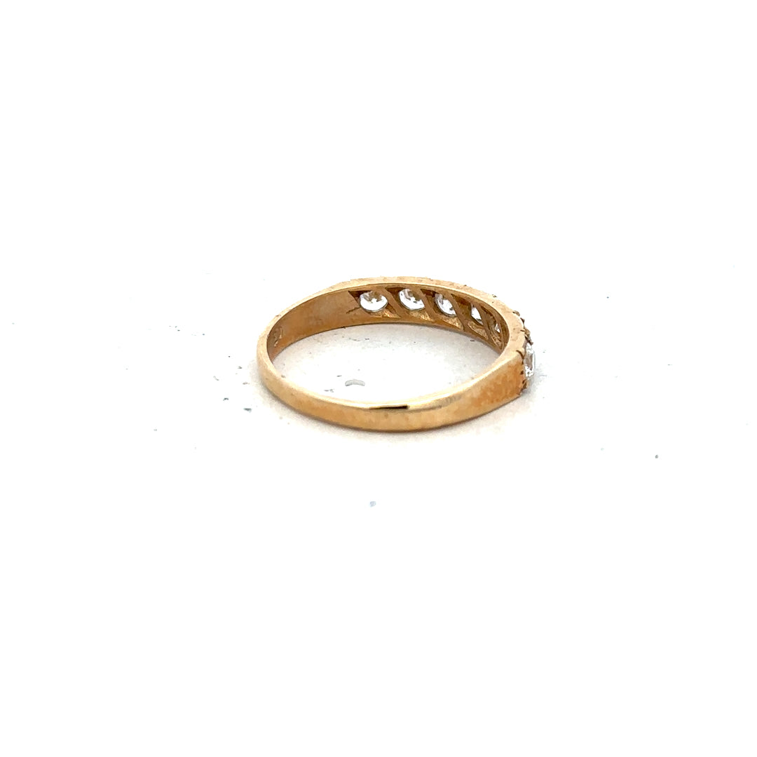 9ct yellow gold ring in size N with a smooth band, unbranded, displayed on a plain background.