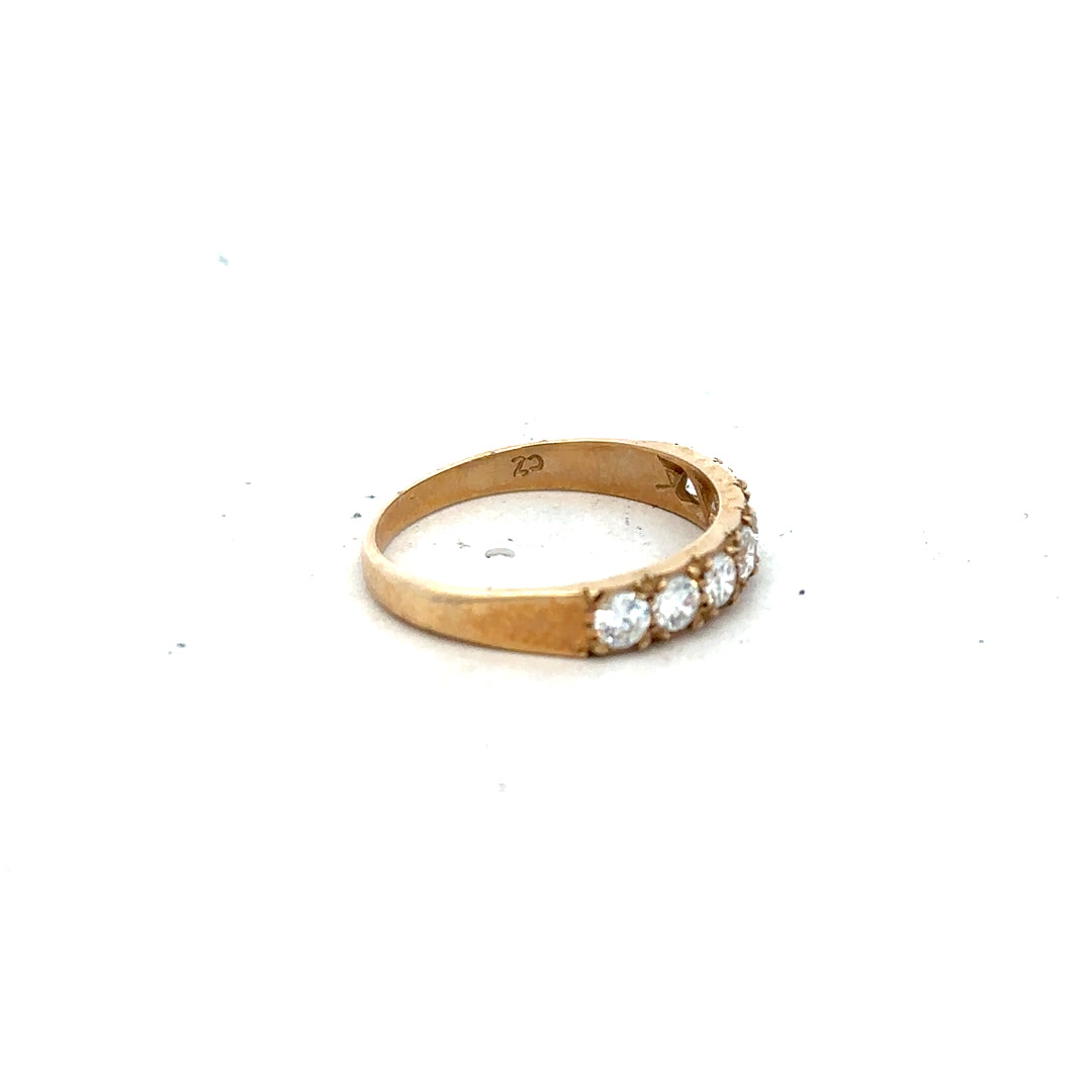 9ct yellow gold ring in size N with a polished finish, unbranded, showcasing a classic and elegant design.