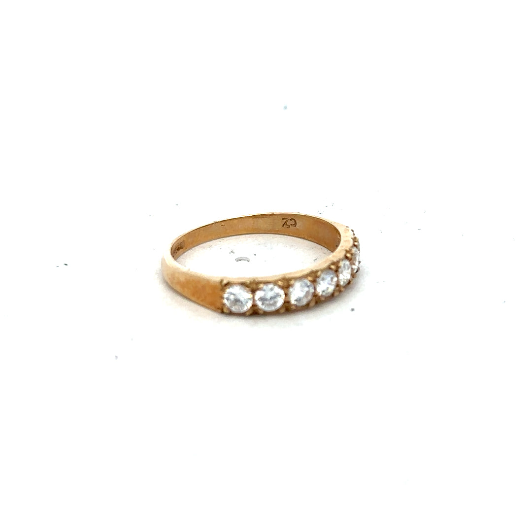 9ct yellow gold ring in size N with a smooth band, unbranded, displayed on a neutral background.