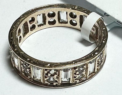 9ct yellow gold ring size N1/2, unbranded, featuring a smooth polished band, shown close-up against a neutral background.