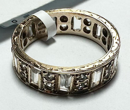 9ct yellow gold ring size N1/2, unbranded, close-up image showing the smooth polished band and classic design.