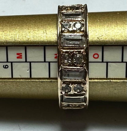 9ct yellow gold ring in size N1/2, unbranded, showcasing a smooth, polished band suitable for elegant jewelry wear.