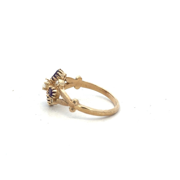 9ct yellow gold ring size N1/2 with a simple band design, unbranded, shown in close-up on a plain background.