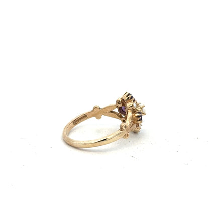 Unbranded 9ct yellow gold ring size N1/2 with a smooth band, displayed on a neutral background.