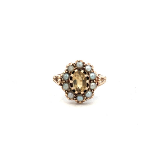 9ct yellow gold ring in size N1/2, unbranded, showcasing a sleek band design with a polished finish.