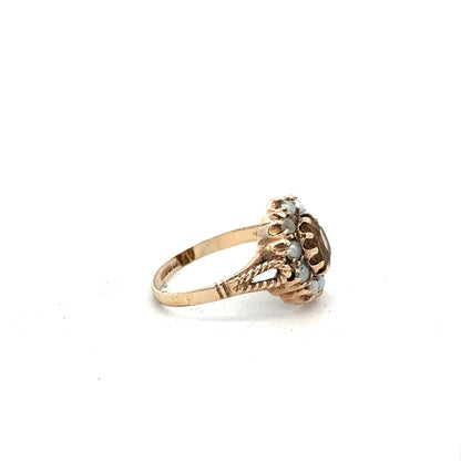 9ct yellow gold ring size N1/2 with a smooth band, unbranded jewelry, displayed on a neutral background.