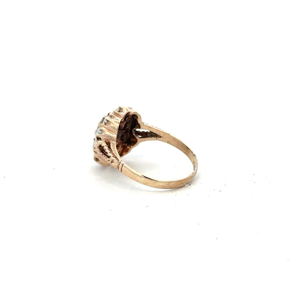 9ct yellow gold ring size N 1/2 with a smooth band, unbranded jewelry, shown on a plain background.