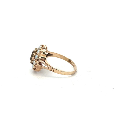 9ct yellow gold ring in size N1/2 with a smooth band, unbranded, shown on a plain background.