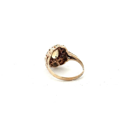 Yellow gold ring in size N1/2, unbranded 9ct gold jewelry, close-up of classic gold band with smooth finish