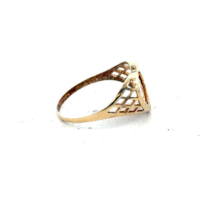 9ct yellow gold ring in size N1/2, featuring a smooth band and polished finish, unbranded jewelry.