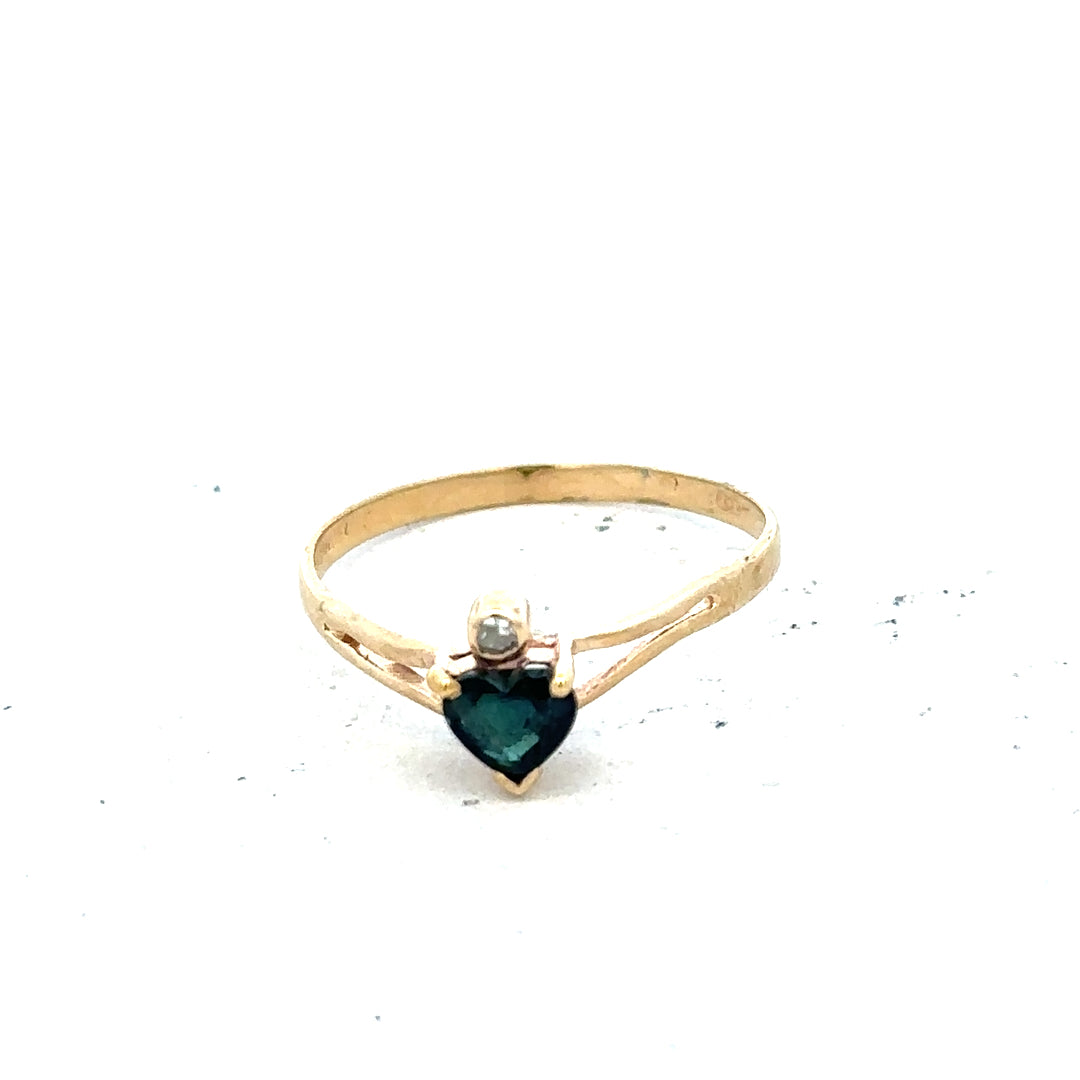 9ct yellow gold ring size N1/2 with a smooth band, unbranded, shown on a plain background.