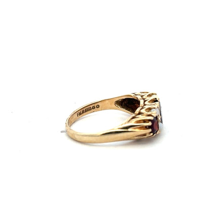 9ct yellow gold ring size O with a smooth polished band, unbranded jewelry accessory displayed on a neutral background.