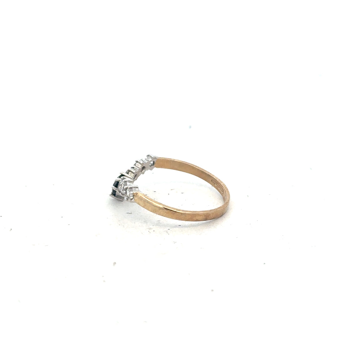 9ct yellow gold ring in size O with a simple band, unbranded jewelry, showcasing a smooth polished finish.