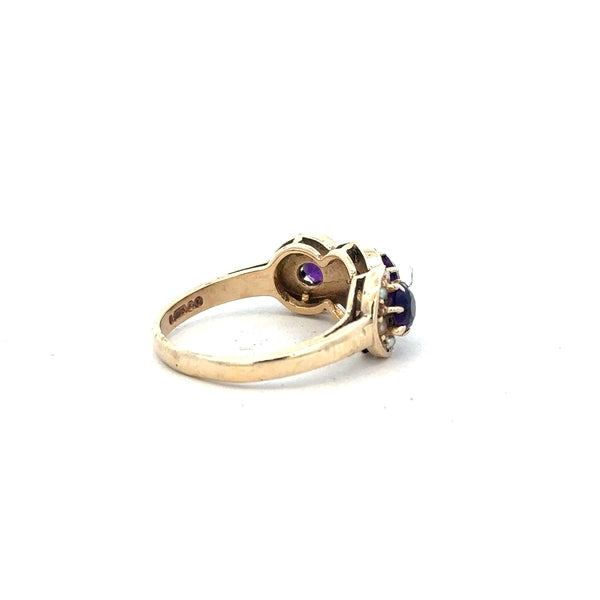 9ct yellow gold ring size O with a smooth band, unbranded jewelry piece shown against a plain background.