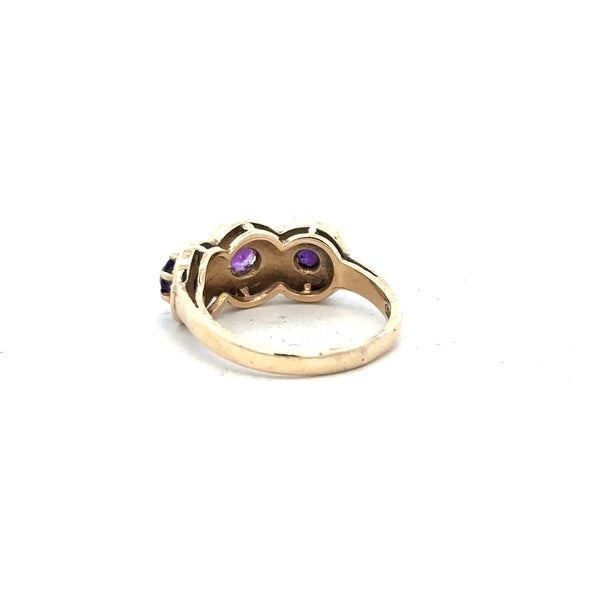Gold ring in size O made of 9ct yellow gold, featuring a simple, polished band with a smooth finish.