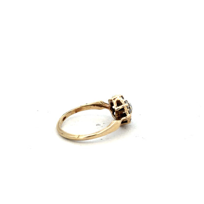 9ct yellow gold ring in size O with a polished finish, featuring a simple and elegant design.