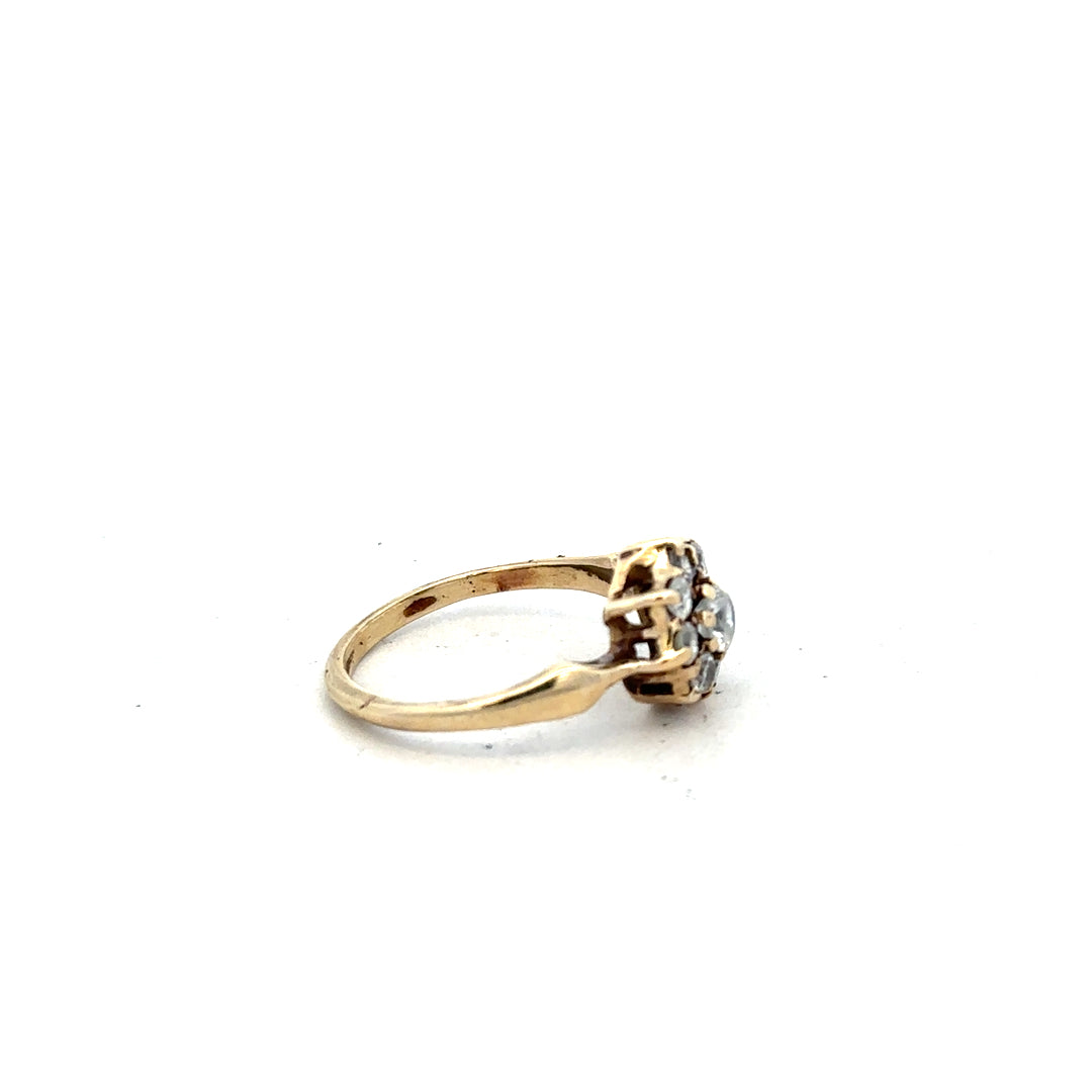 9ct yellow gold ring size O with a smooth band, unbranded jewelry, shown on a plain background with detailed close-up.