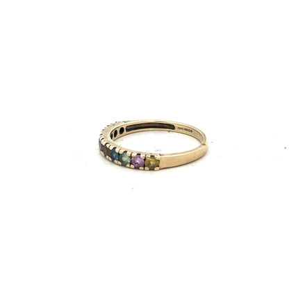 9ct yellow gold ring in size O with a smooth band, unbranded, displayed on a neutral background.