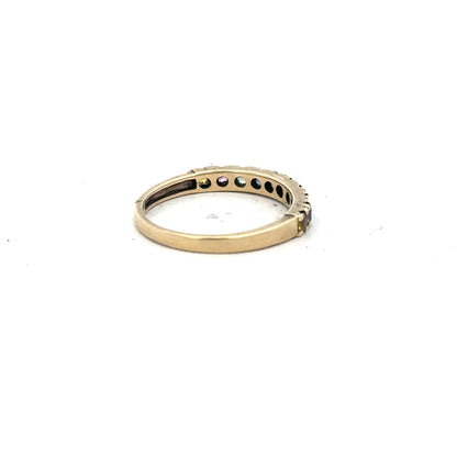 9ct yellow gold ring in size O with a smooth band, unbranded, displayed on a neutral background.