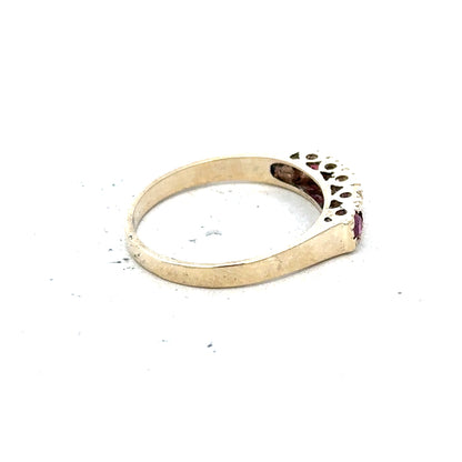 9ct yellow gold ring in size O with a polished finish, showcasing a simple elegant band design.