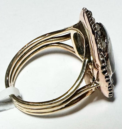 9ct yellow gold ring size O1/2, unbranded, featuring a smooth polished band displayed in the image.