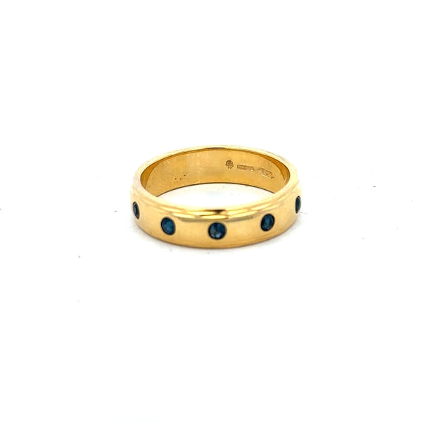 9ct yellow gold ring in size O1/2 with a simple, smooth band, unbranded jewelry accessory.