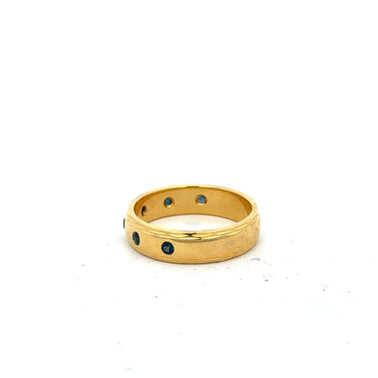 9ct yellow gold ring in size O1/2 with a smooth polished finish, unbranded, displayed on a neutral background.