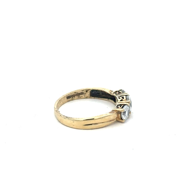 9ct yellow gold ring in size O1/2 with a simple polished band, unbranded jewelry piece.