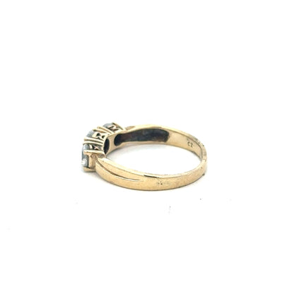 9ct yellow gold ring in size O1/2, showcasing a classic plain band design. Unbranded jewelry piece with a smooth finish.