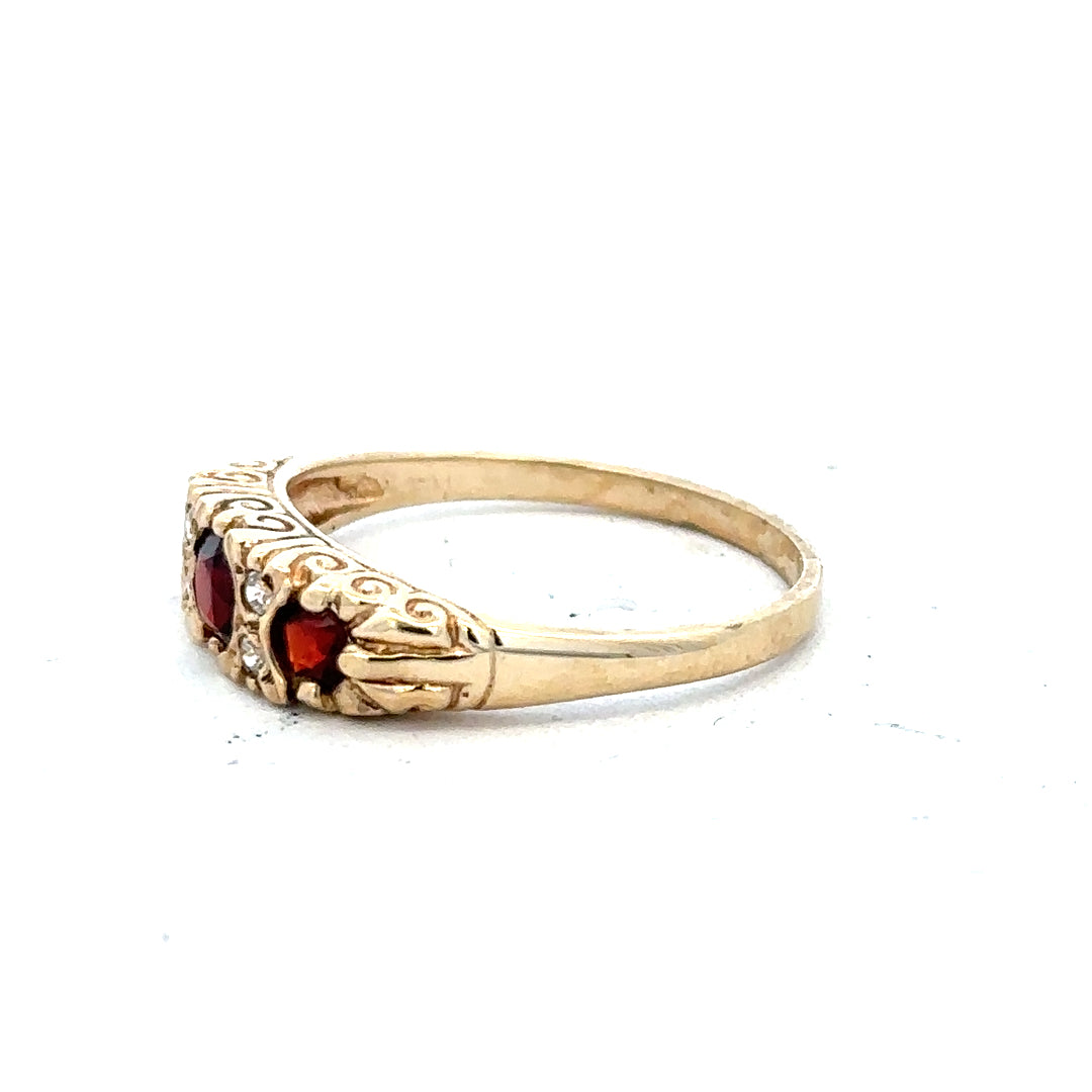 9ct yellow gold ring in size O1/2, unbranded, featuring a simple, polished band with a smooth finish.