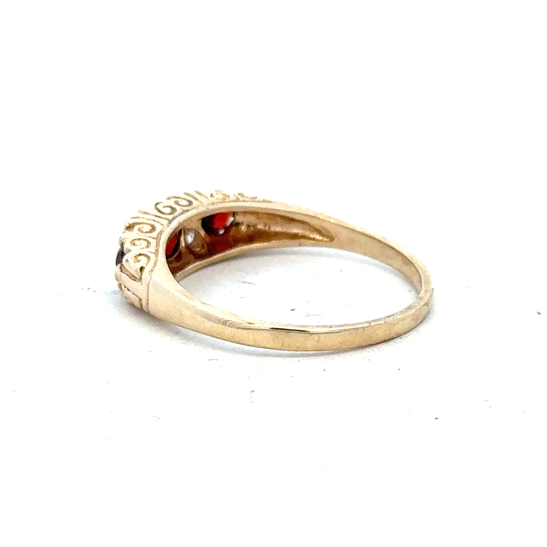 9ct yellow gold ring in size O1/2 with a smooth band, unbranded, shown on a plain background.