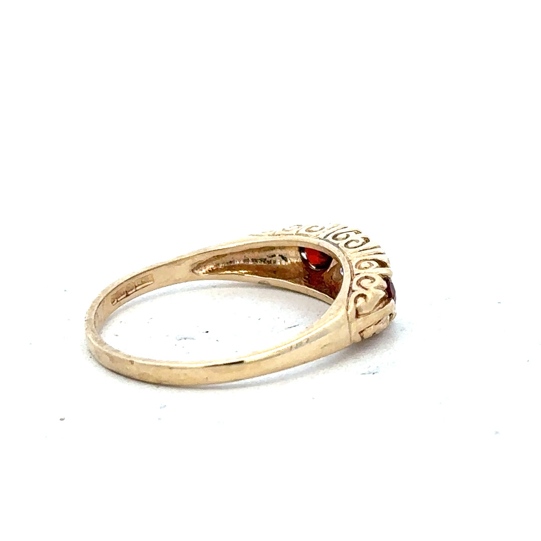 9ct yellow gold ring in size O1/2 with a smooth, polished finish, unbranded jewelry displayed on a white background