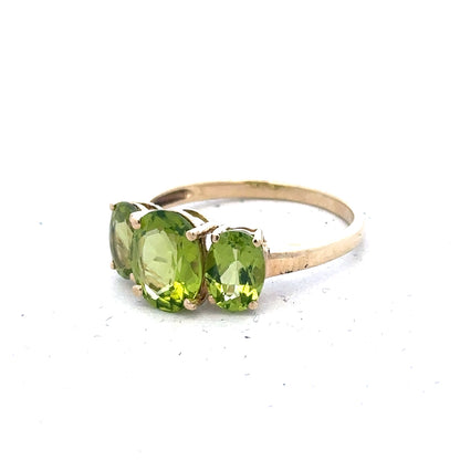 9ct yellow gold ring in size P with a simple band design, unbranded, shown on a plain background.