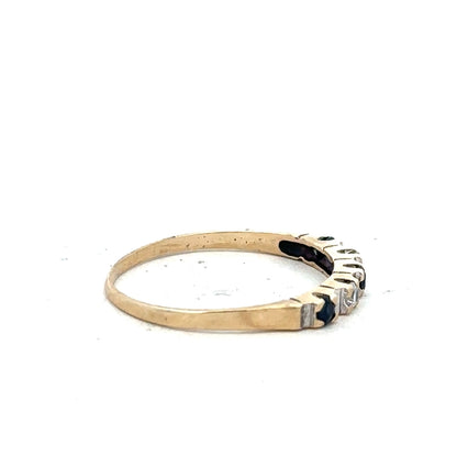 9ct yellow gold ring in size P with a smooth band, unbranded, showcasing a classic elegant design.