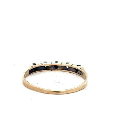 9ct yellow gold ring in size P with a simple band design, unbranded jewelry for everyday wear.