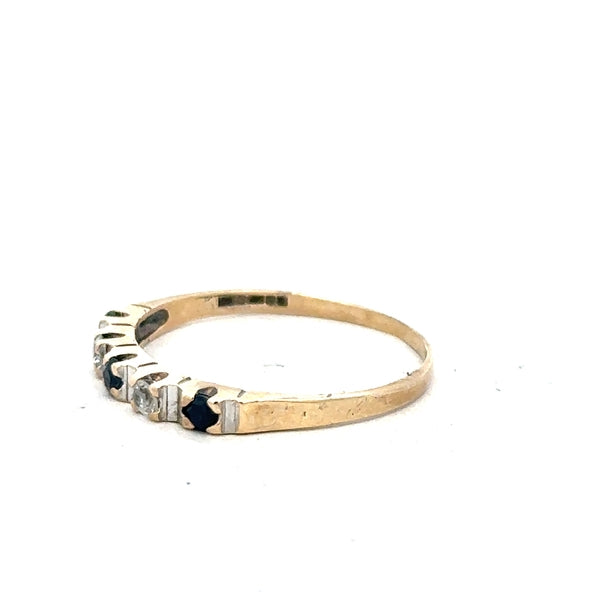 9ct yellow gold ring in size P with a simple band design, unbranded, displayed on a plain background.