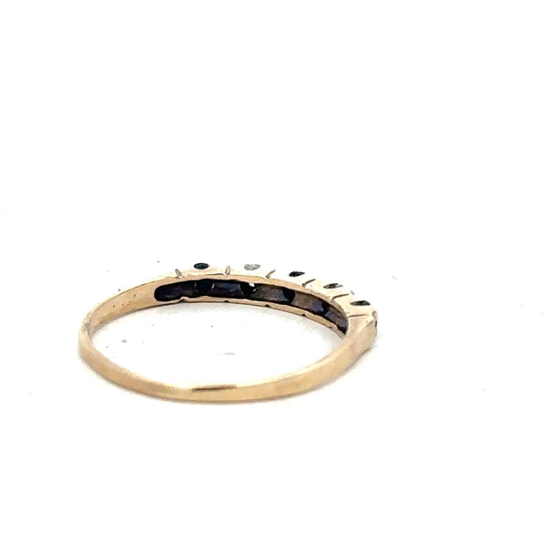 Yellow gold ring in size P with a smooth band, crafted from 9 carat yellow gold, unbranded.