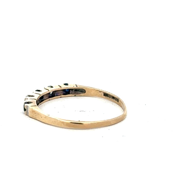 9ct yellow gold ring in size P with a smooth band, unbranded jewelry accessory, shown in a close-up image.