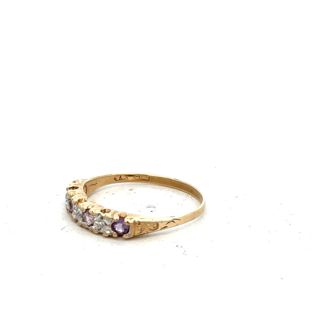 9ct yellow gold ring in size P with a smooth polished surface, unbranded jewelry for women or men.