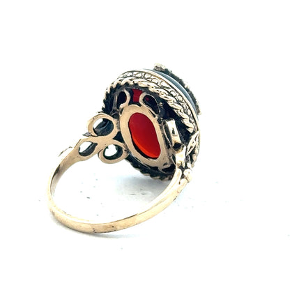 9ct yellow gold ring in size P with a simple, elegant band, unbranded jewelry, showcasing a close-up view of the ring.