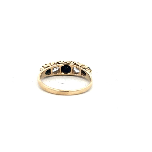 9ct yellow gold ring in size P with a smooth band, unbranded, featuring a polished finish and classic design.