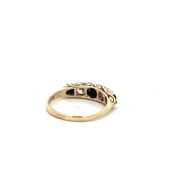 9ct yellow gold ring size P with a smooth polished finish, unbranded jewelry accessory.