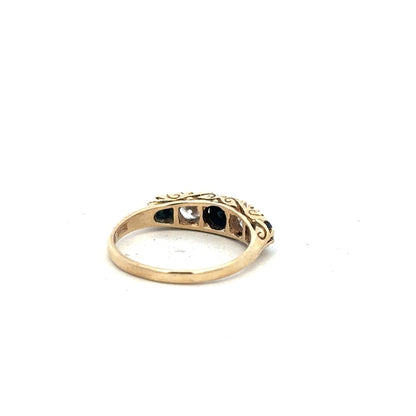 9ct yellow gold ring size P with a smooth polished finish, unbranded jewelry accessory.