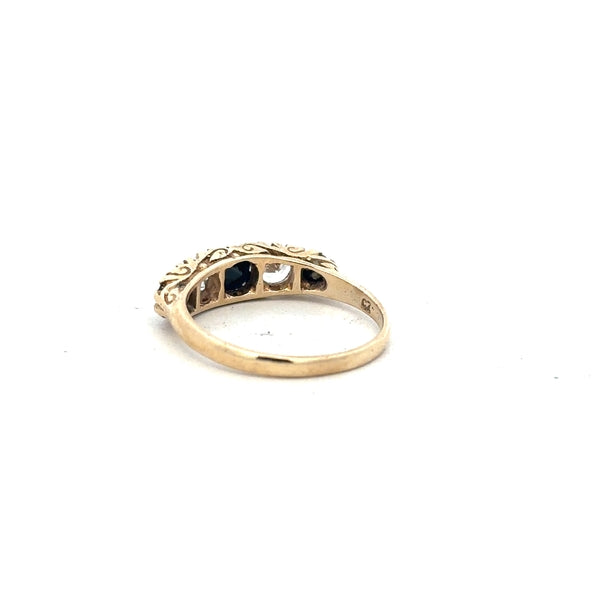 Yellow gold ring in size P, 9 carats, unbranded jewelry, showcasing a smooth polished band with a subtle shine.