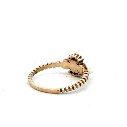 9ct yellow gold ring in size P with a smooth band, featuring a polished finish, unbranded.
