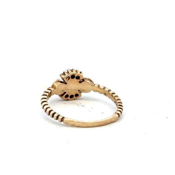 9ct yellow gold ring size P with a simple design, unbranded, showcasing a polished finish and classic style.