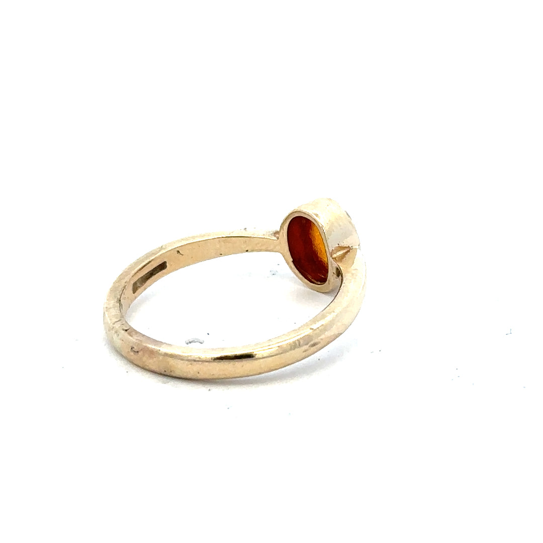 9ct yellow gold ring in size P with a smooth polished finish, unbranded jewelry perfect for elegant wear